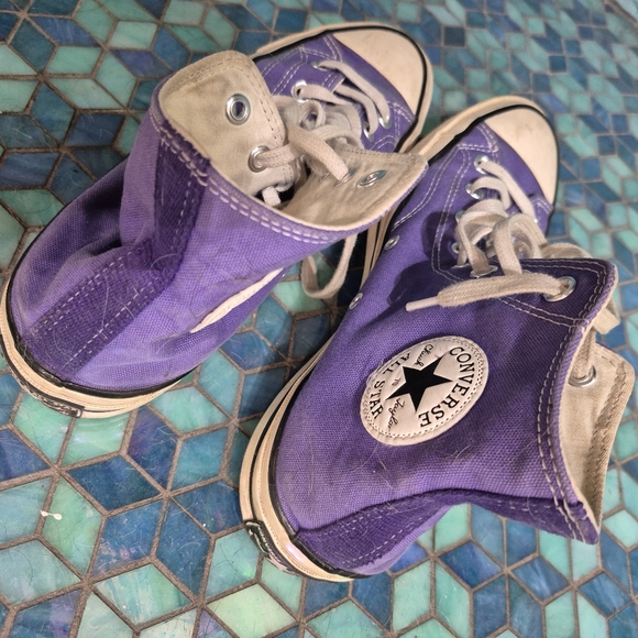 💘 Converse Purple High-Top Sneakers Mens 8 - Picture 10 of 13